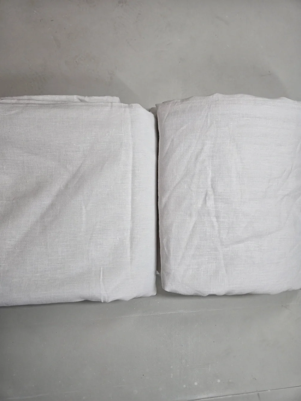 QUINCE Set Of 2 48x96 European Linen True Blackout Curtains White 0466